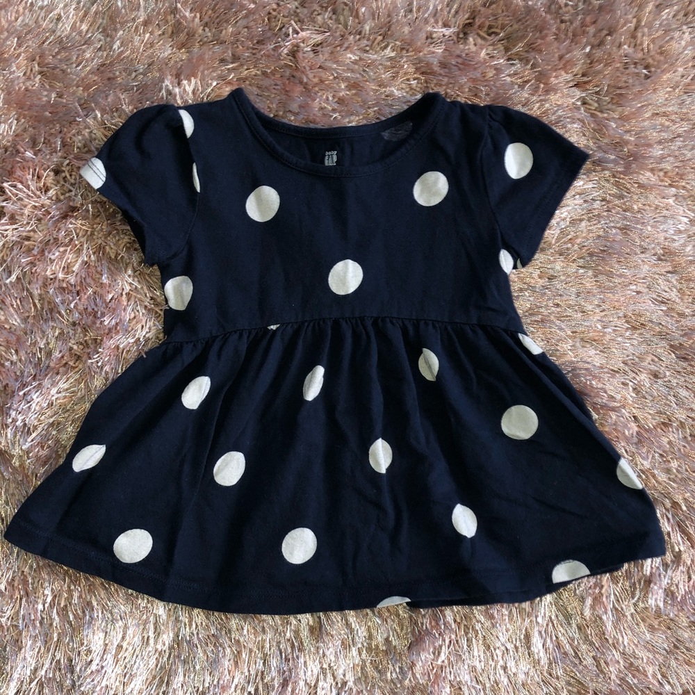 Polka Dot Tunic shirt -Navy Blue